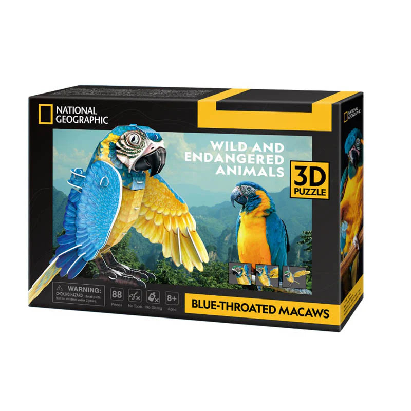 Guacamayo Garganta Azul - NatGeo - Rompecabezas 3D