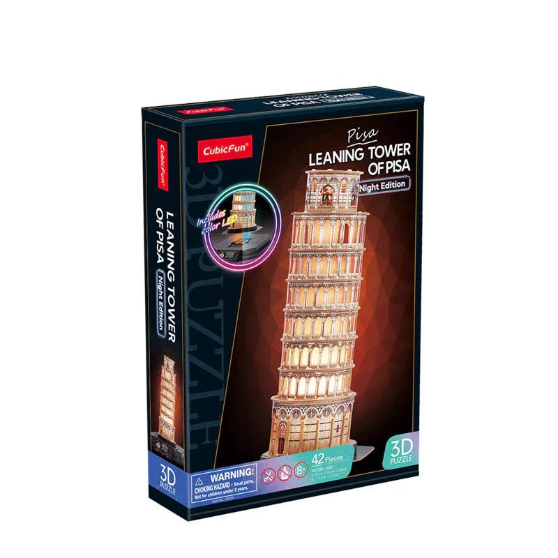 LED Tower of Pisa Night Edition - Architecture Model - Rompecabezas 3D