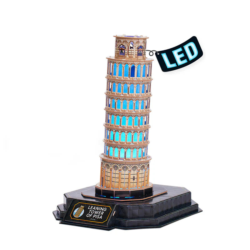 LED Tower of Pisa Night Edition - Architecture Model - Rompecabezas 3D