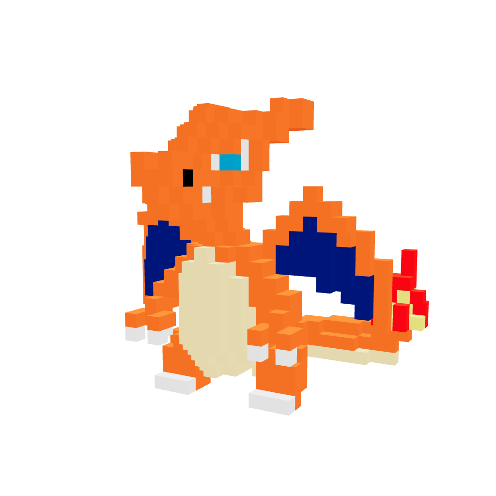 Charizard Grande Armable 3D - Pokemon - Pix Brix
