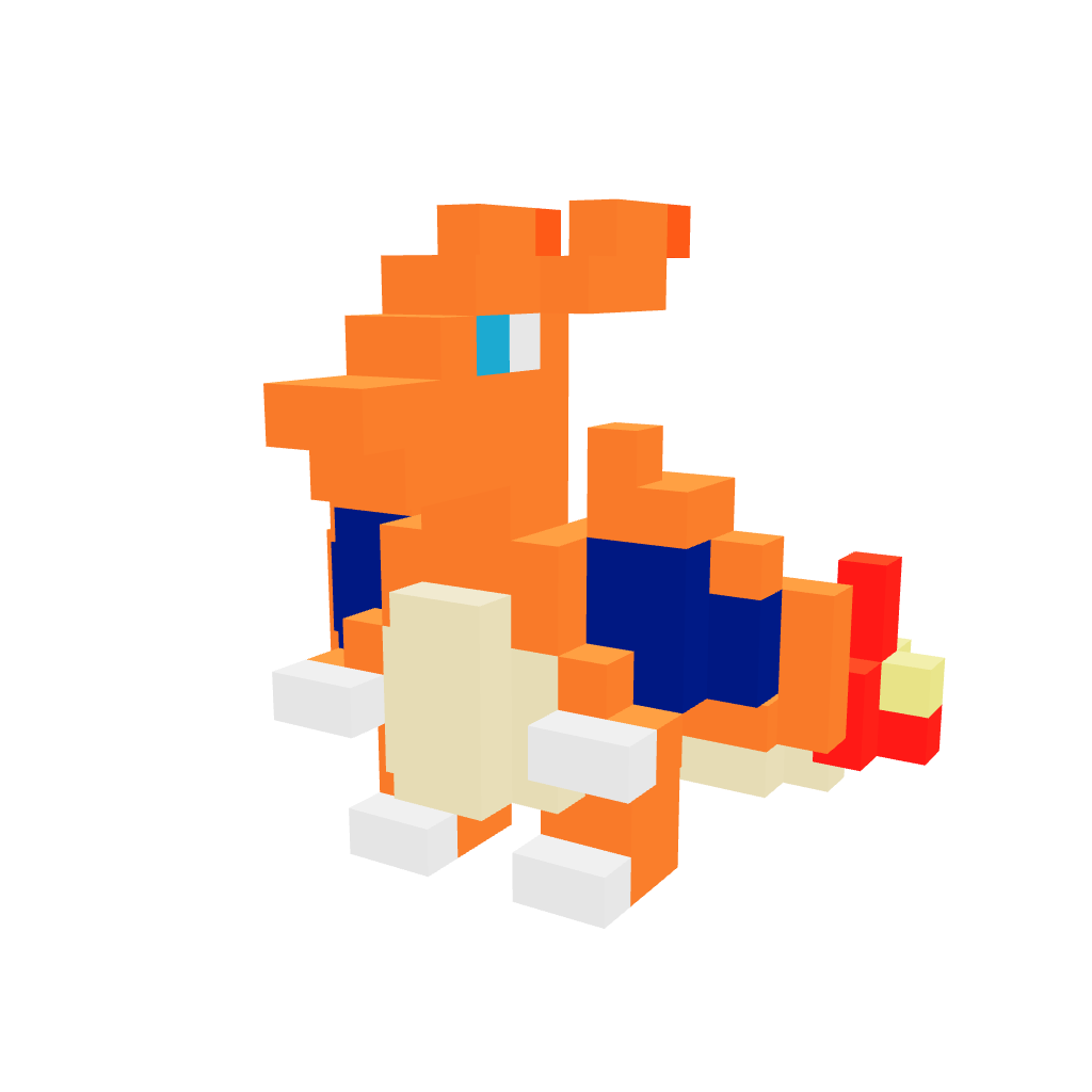 Charizard Mediano Armable 3D - Pokemon - Pix Brix