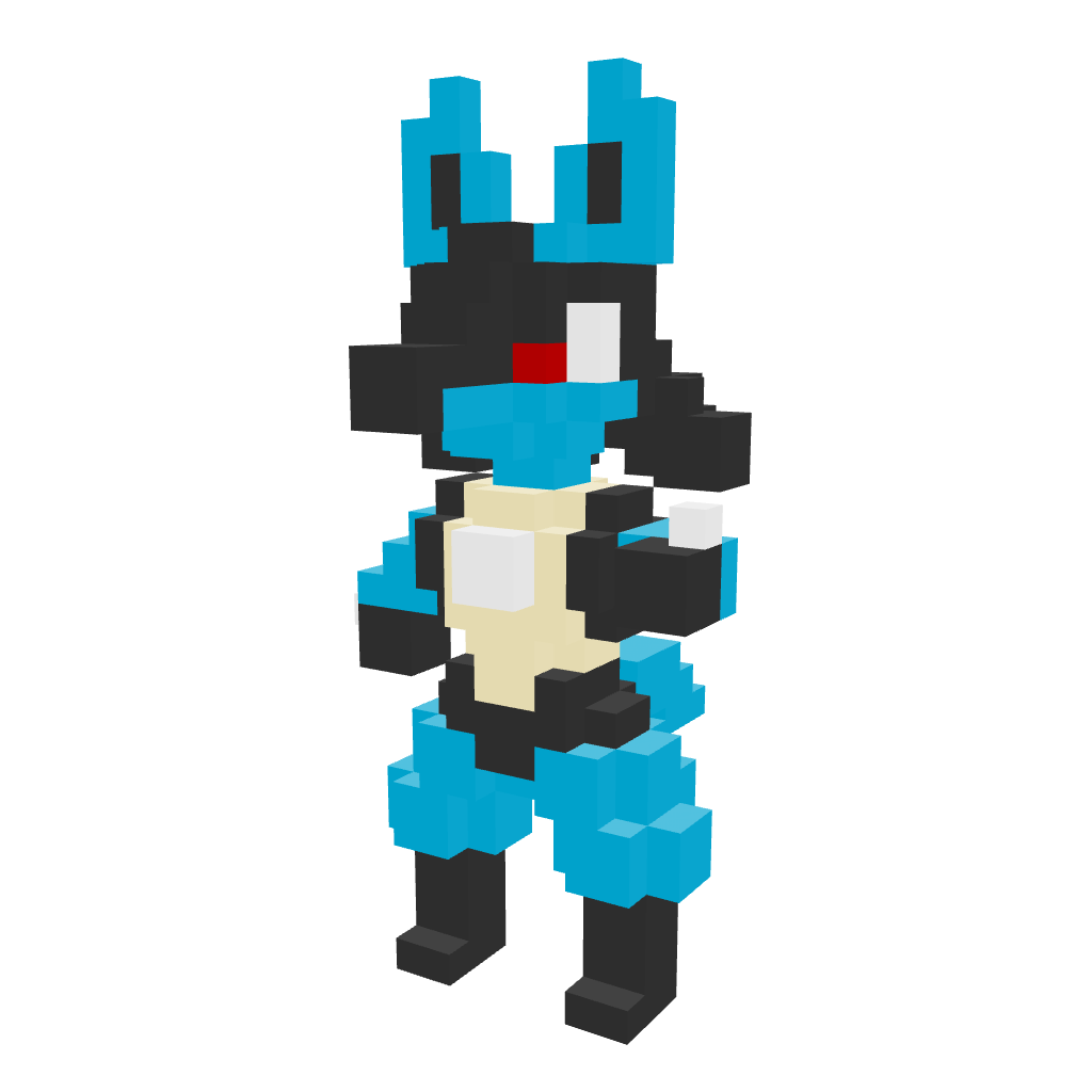 Lucario Armable 3D - Pokemon - Pix Brix
