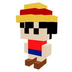 Luffy Pequeño Armable 3D - One Piece - Pix Brix