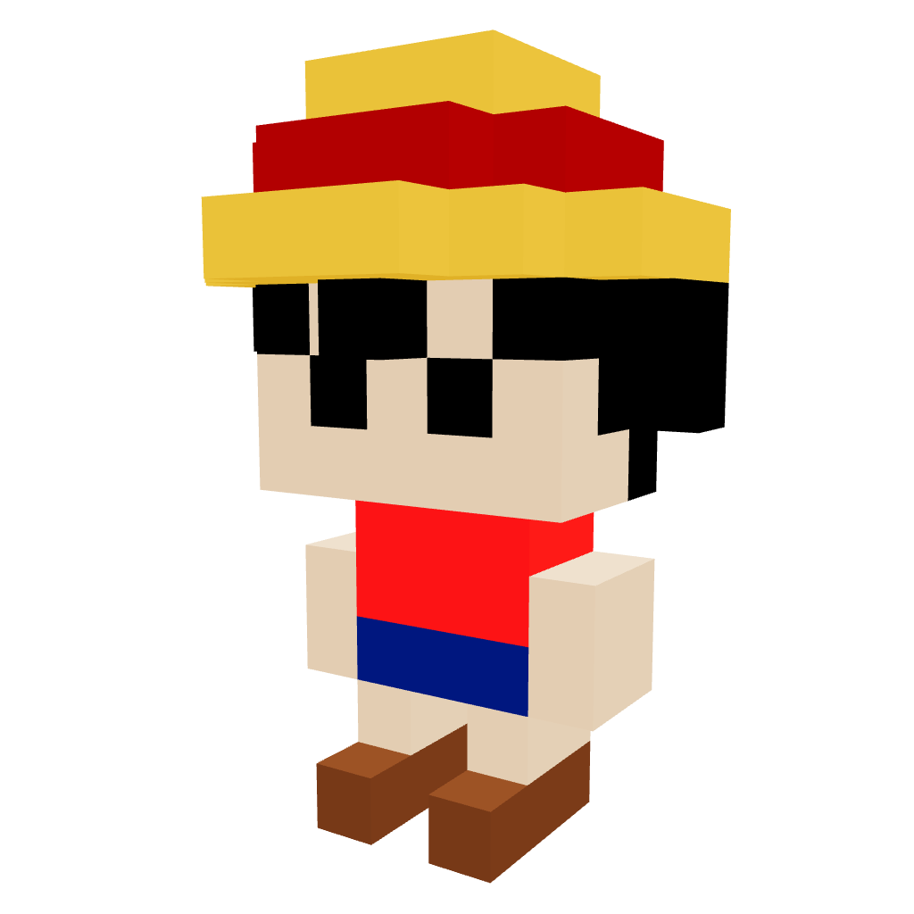 Luffy Pequeño Armable 3D - One Piece - Pix Brix