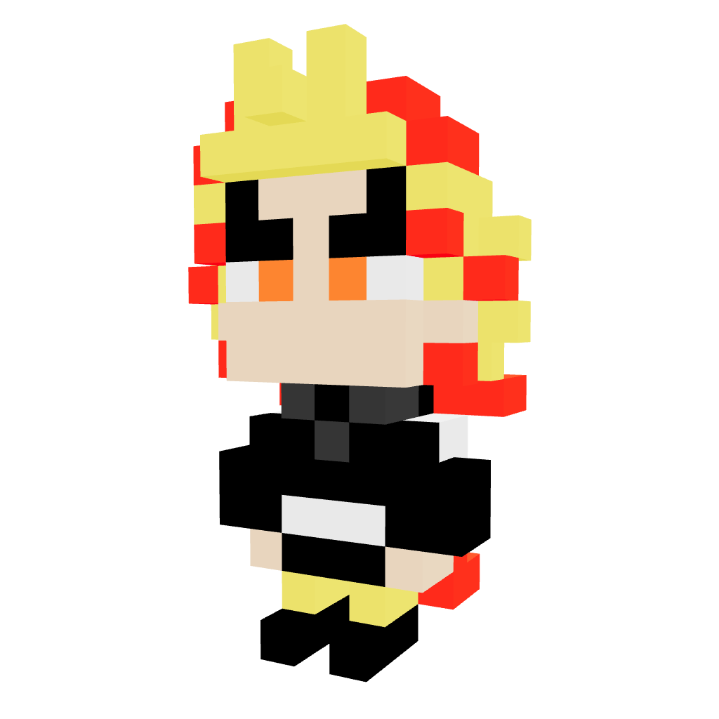 Kyojuro Rengoku Pequeño Armable 3D - Demon Slayer - Pix Brix