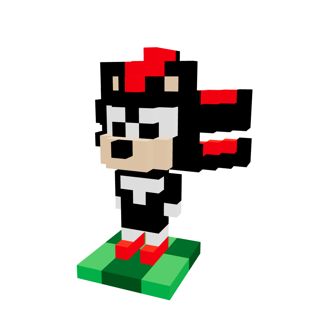 Shadow Pequeño Armable 3D  - Sonic the Hedgehog  - Pix Brix