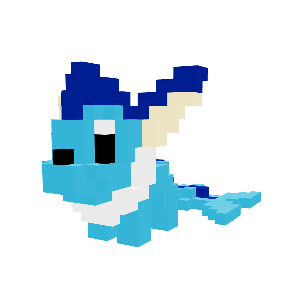 Vaporeon Armable 3D - Pokemon - Pix Brix