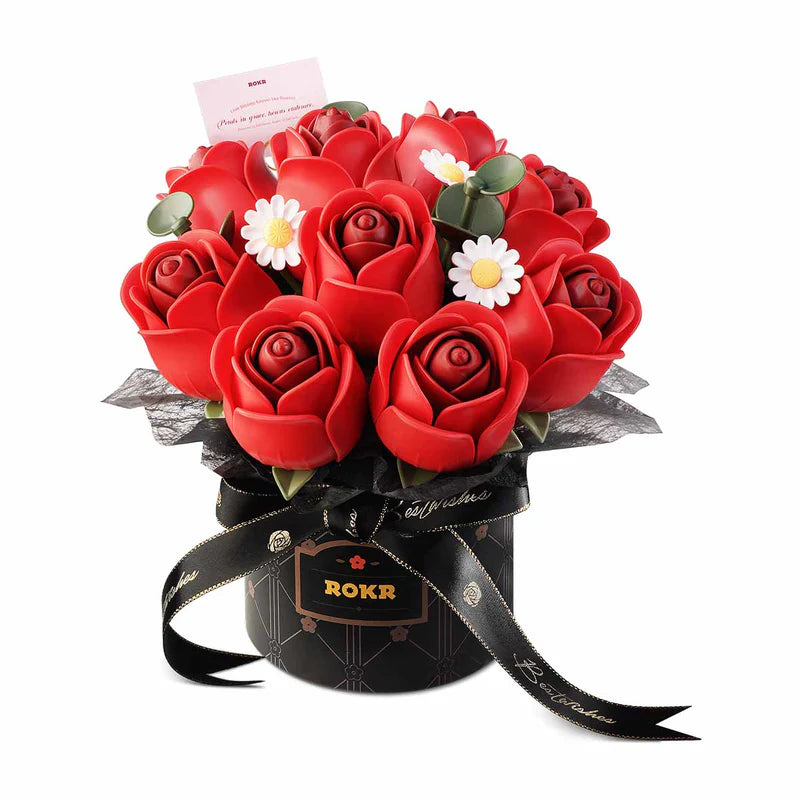 Ramo de Flores Rosas Rojas - Maqueta Armable - ROKR