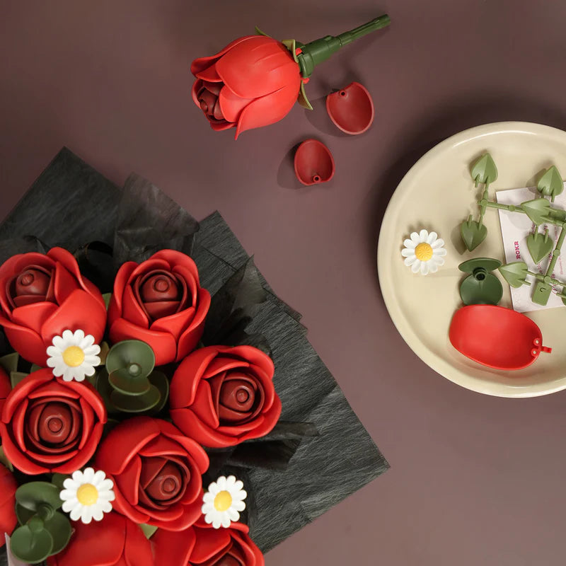 Ramo de Flores Rosas Rojas - Maqueta Armable - ROKR