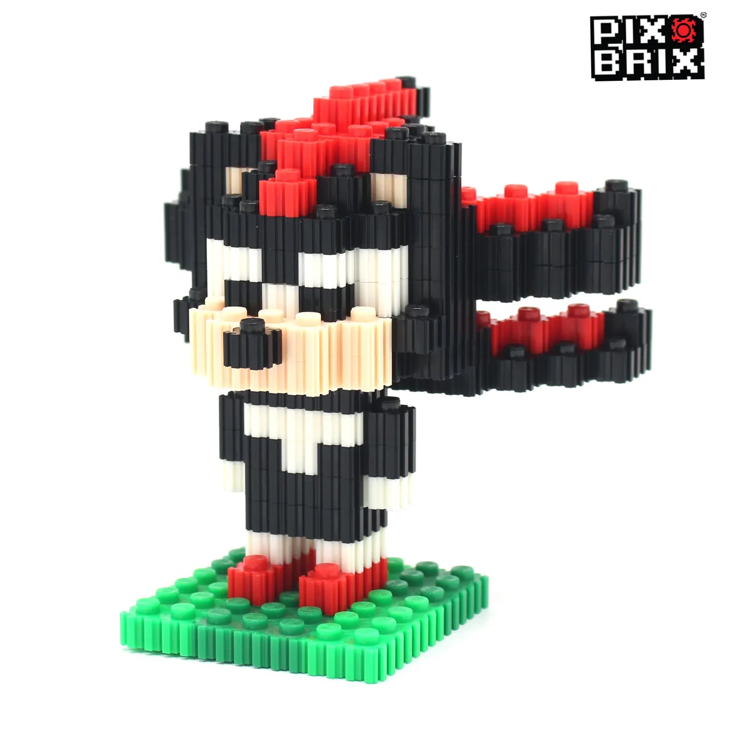 Shadow Pequeño Armable 3D  - Sonic the Hedgehog  - Pix Brix
