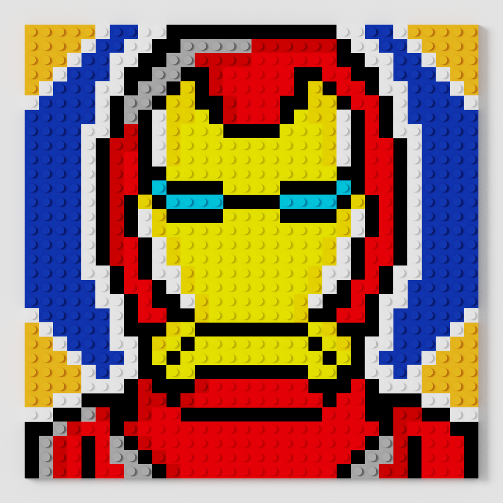 Iron Man Puzzle 2D - 25.5 x 25.5cm - Marvel Studios - Pix Brix