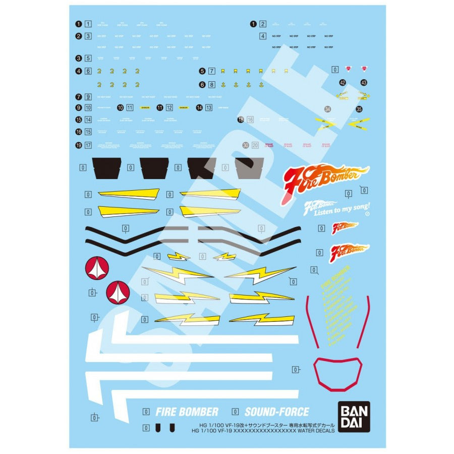 HG 1/100 VF-19 CUSTOM FIRE VALKYRIE WITH SOUND BOOSTER WATER DECALS - Herramientas y Accesorios - Mr. Hobby - Bandai