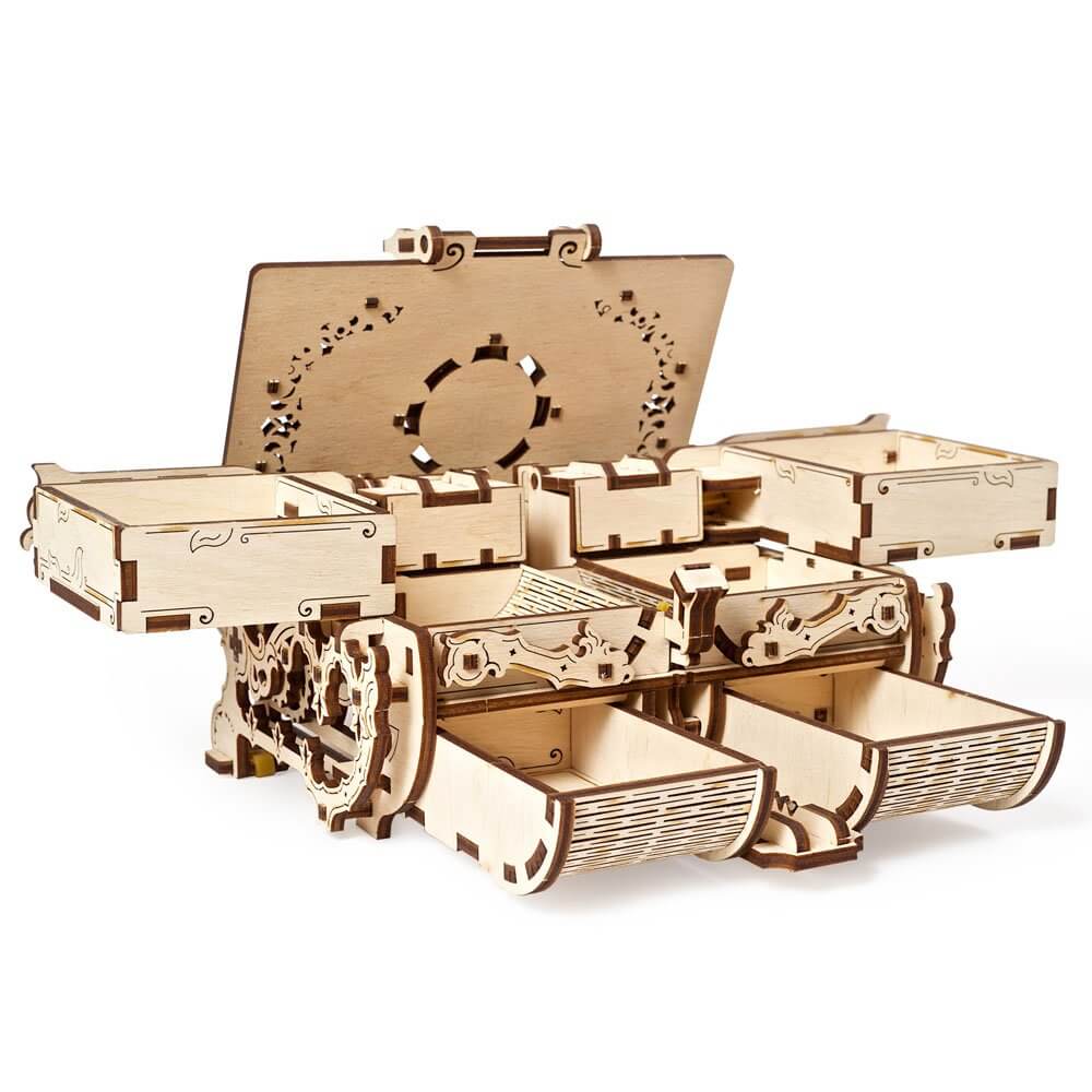 Cofrecito de época - Maqueta Mecánica de Madera - Ugears