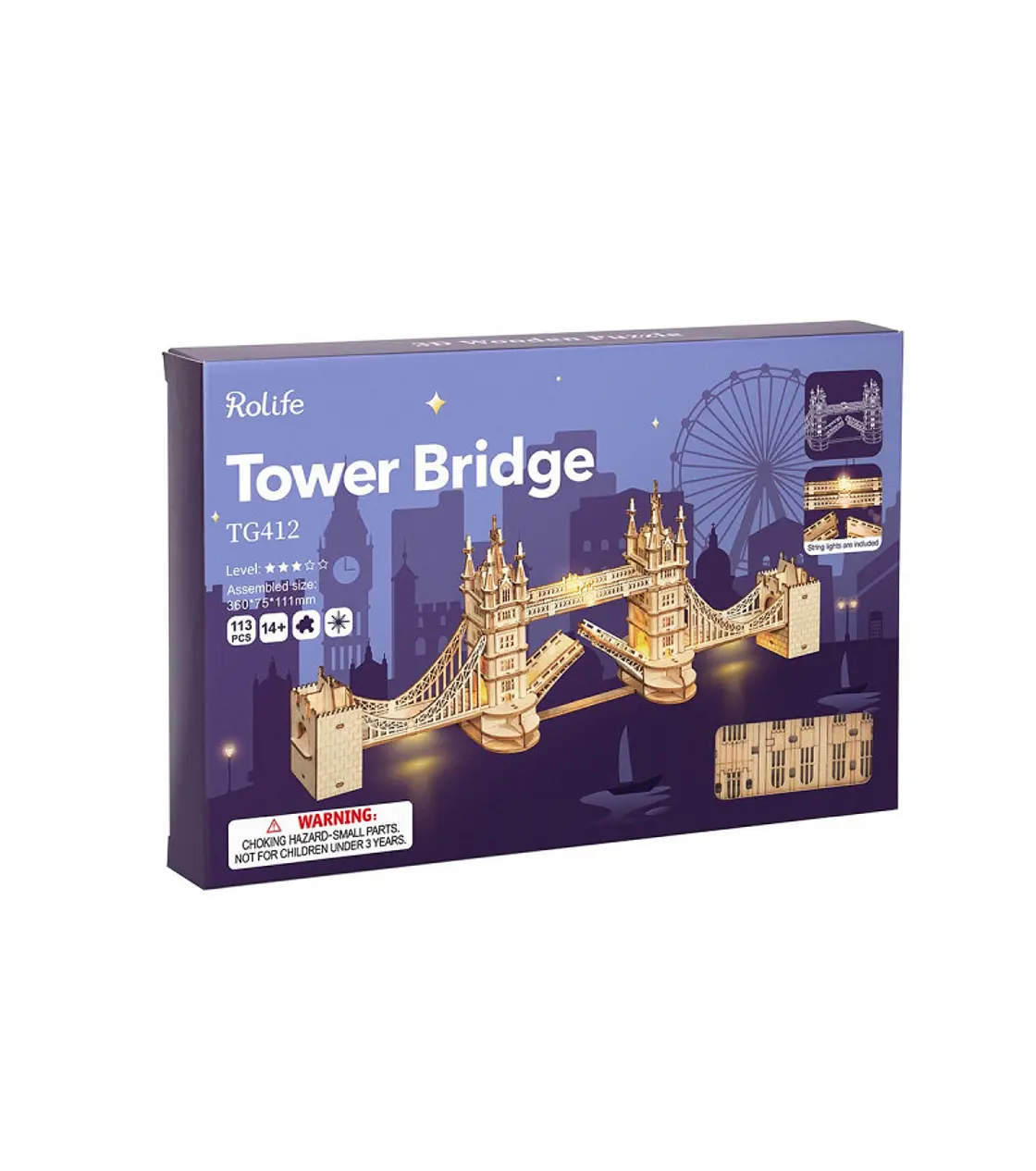 Tower Bridge - Rompecabezas 3D - Maqueta de Madera Rolife