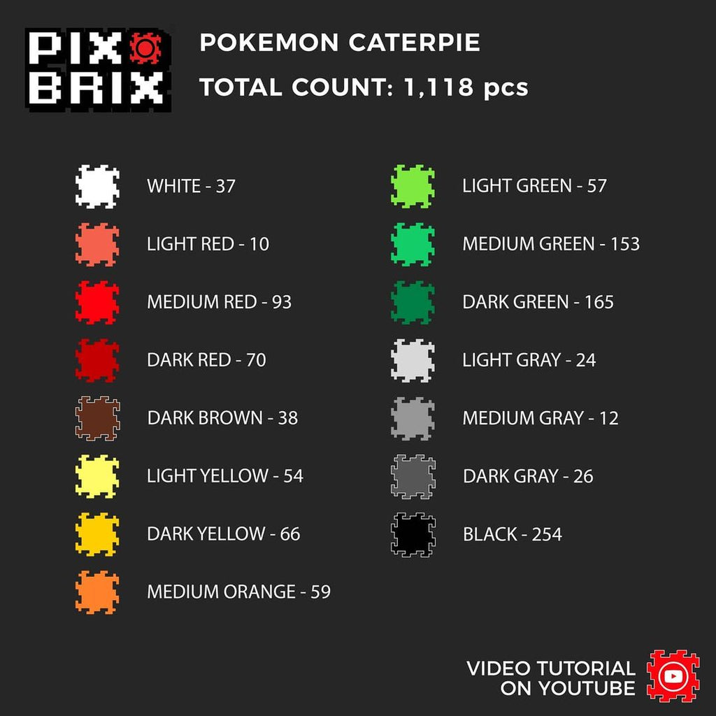 Caterpie Puzzle 2D - 38 x 30cm - Pix Brix