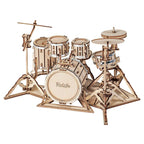 Drum Kit - Mini Batería - Maqueta de Madera Rolife