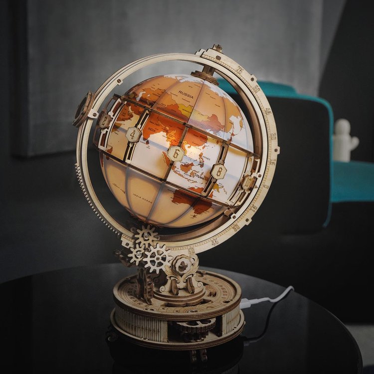 Luminous Globe - Rompecabezas 3D de Madera - ROKR
