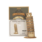 Torre inclinada de Pisa - Rompecabezas 3D - Maqueta de Madera Rolife