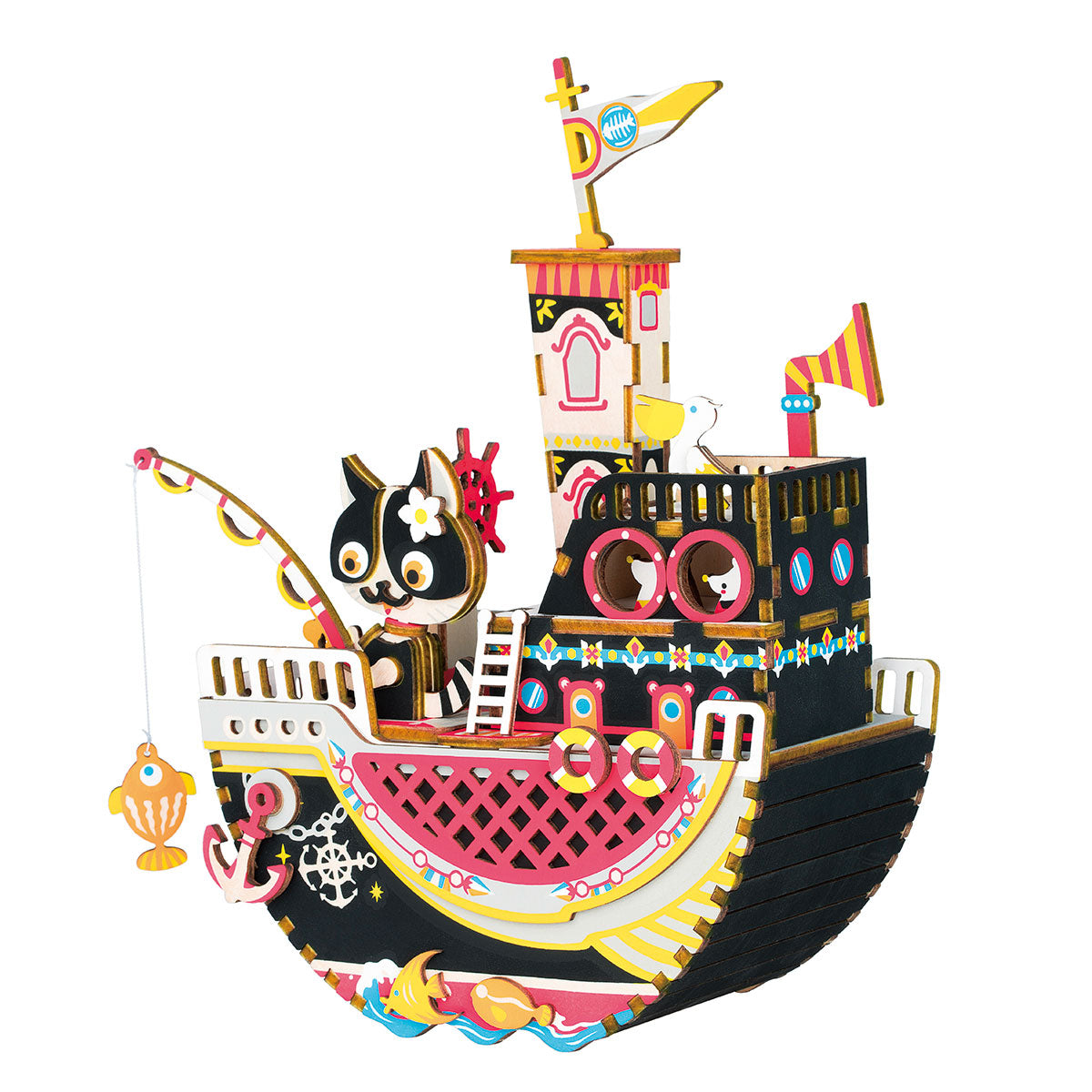 Fishing Kitty - Caja Musical Armable - Rolife