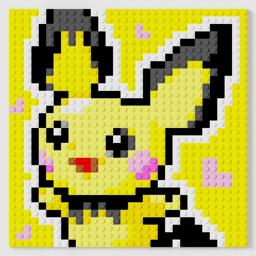Pichu Puzzle 2D - 25.5 x 25.5cm - Pix Brix
