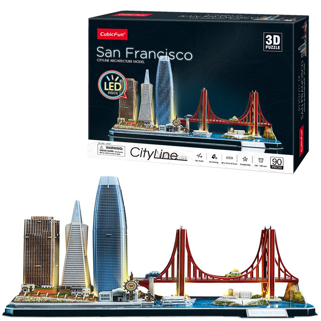 LED San Francisco City - Architecture Model - Rompecabezas 3D