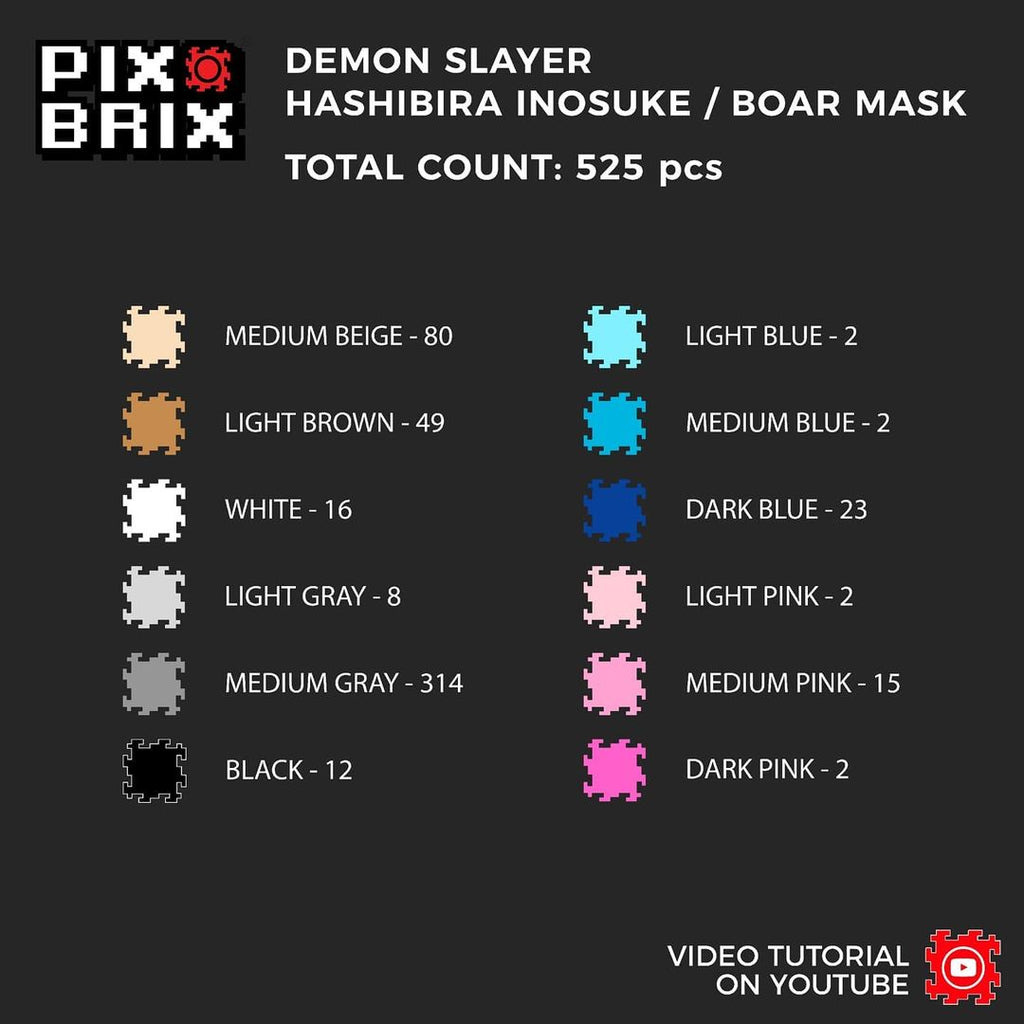 Inosuke Hashibira Armable 3D - Demon Slayer - Pix Brix