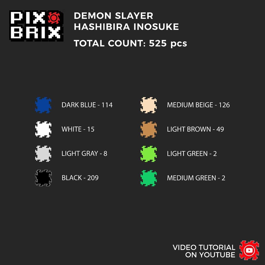 Inosuke Hashibira Armable 3D - Demon Slayer - Pix Brix