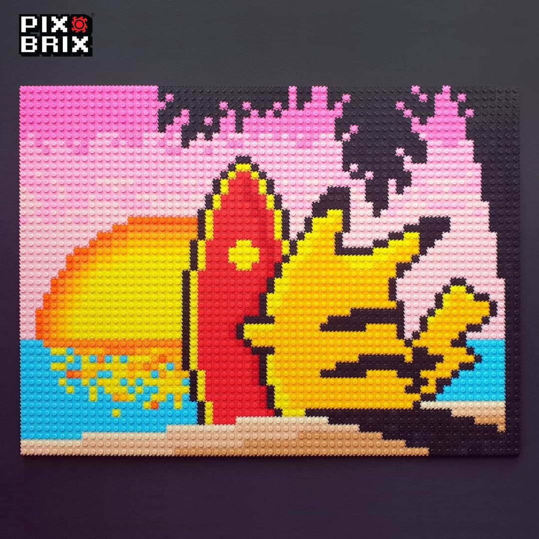 Surfing Pikachu Puzzle 2D - 38,6 x 51,8cm - Pokemon - Pix Brix