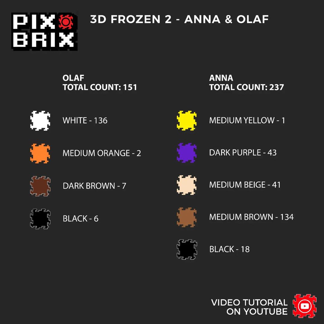 Olaf Armable 3D - Disney Frozen - Pix Brix