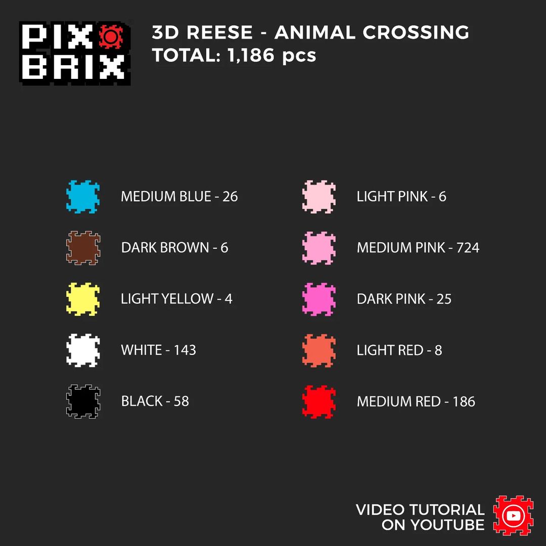 Reese Armable 3D - Animal Crossing - Pix Brix