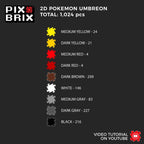 Umbreon Puzzle 2D - 25.5 x 25.5cm - Pix Brix