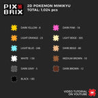 Mimikyu Puzzle 2D - 25.5 x 25.5cm - Pix Brix