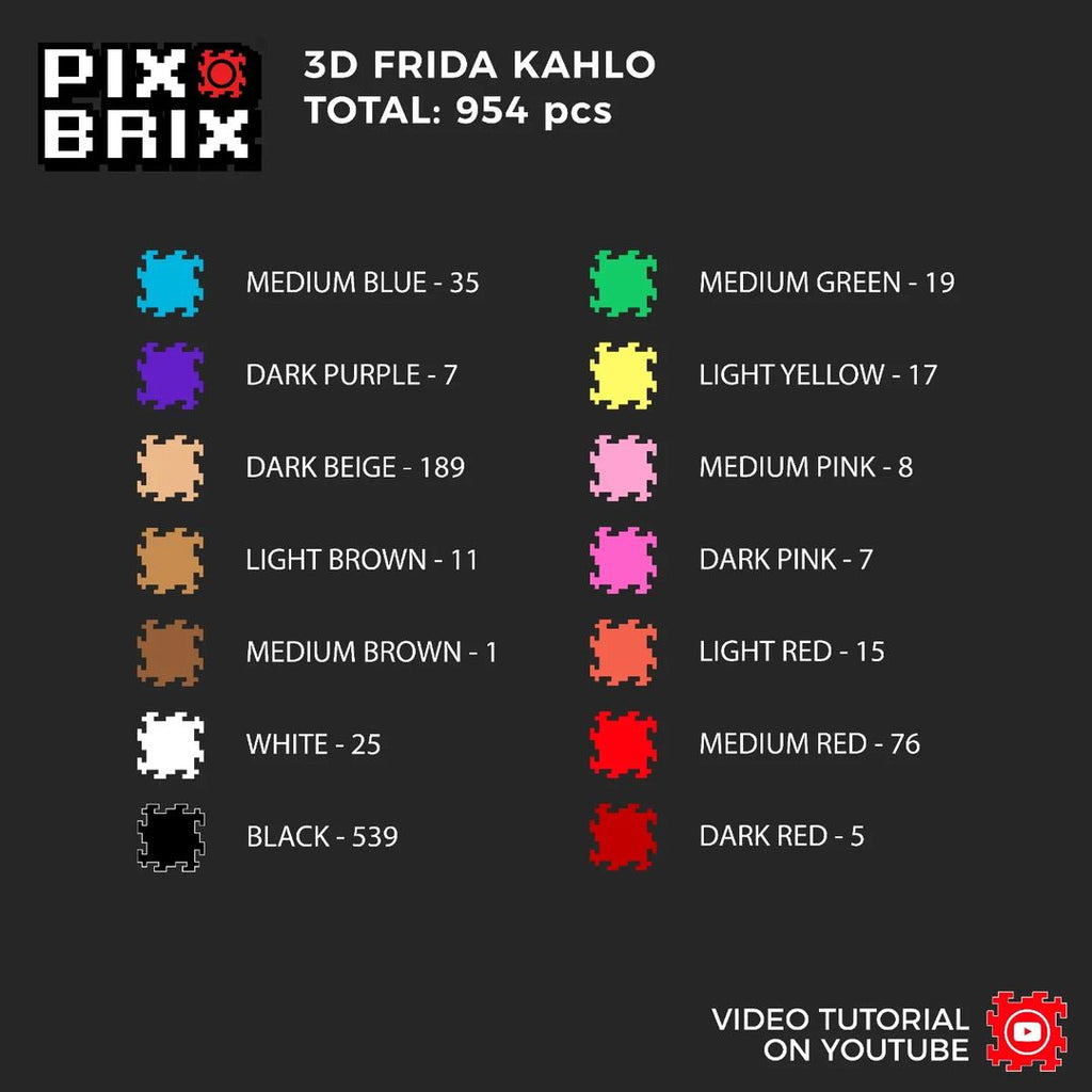 Frida Kahlo Armable 3D - Pix Brix