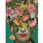 Frida en Flores (30 x 40 cm) - Diamante Redondo - Pinturas de Diamantes