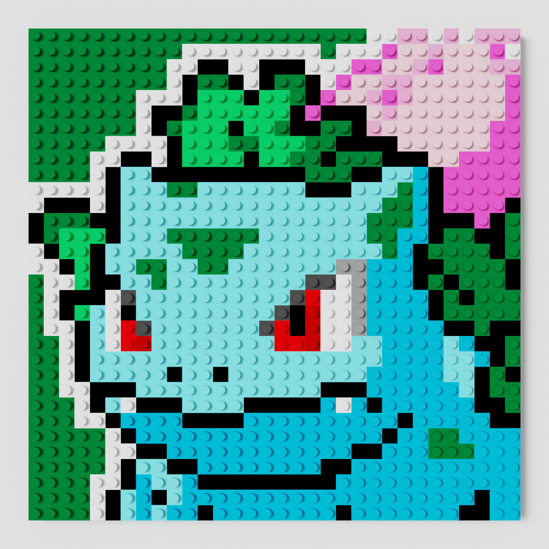 Ivysaur Puzzle 2D - 25.5 x 25.5cm - Pix Brix