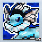 Vaporeon Puzzle 2D - 25.5 x 25.5cm - Pix Brix