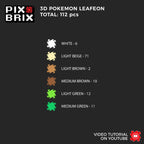 Leafeon Pequeño Armable 3D - Pokemon - Pix Brix