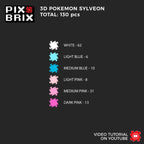 Sylveon Pequeño Armable 3D - Pokemon - Pix Brix