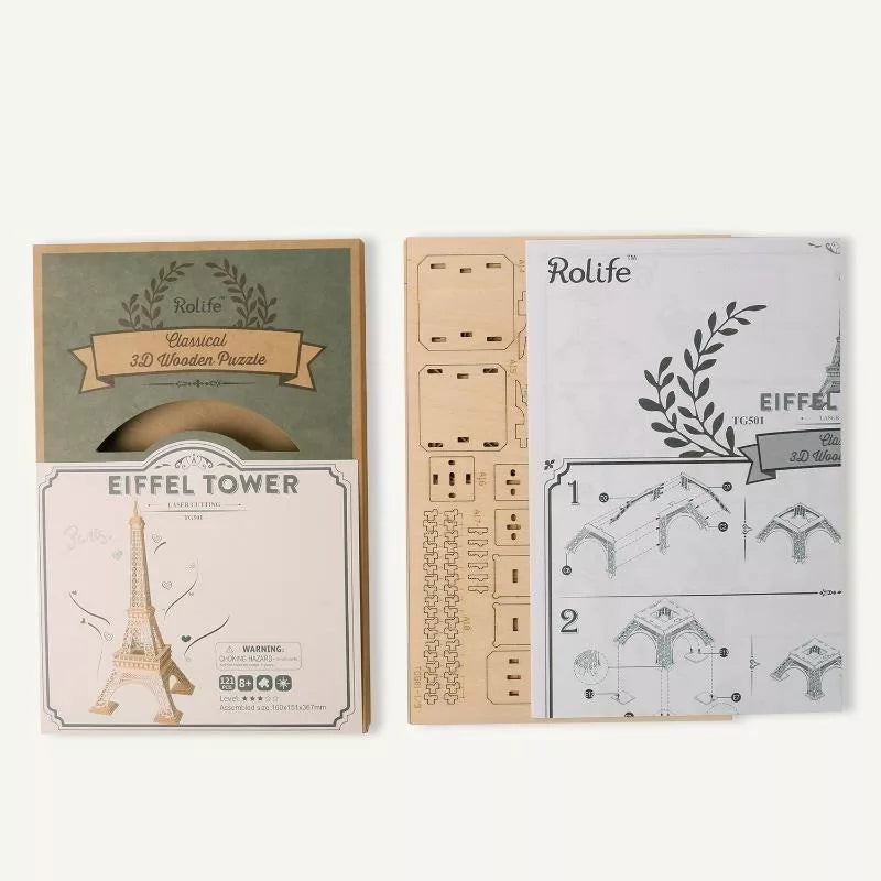 Eiffel Tower - Rompecabezas 3D - Maqueta de Madera Rolife