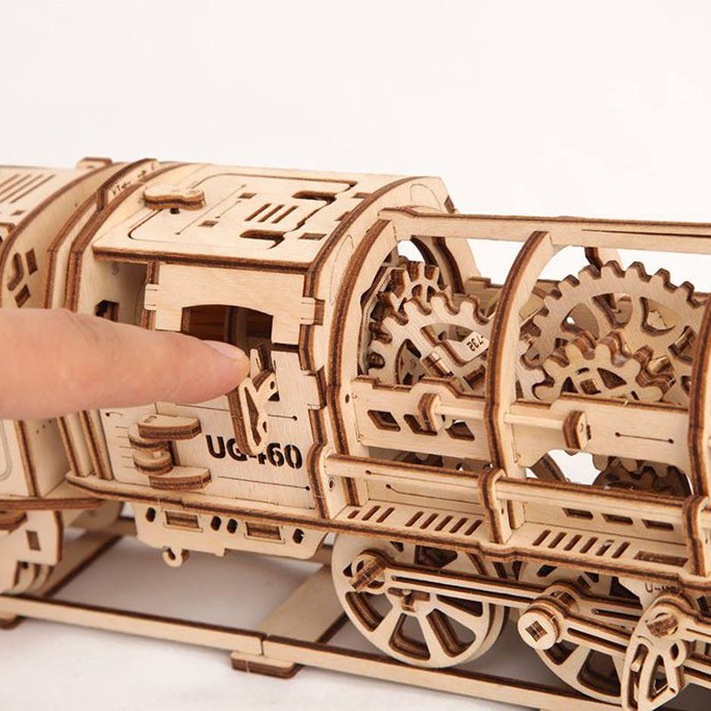 Locomotora de Vapor - Maqueta Mecánica de Madera - Ugears