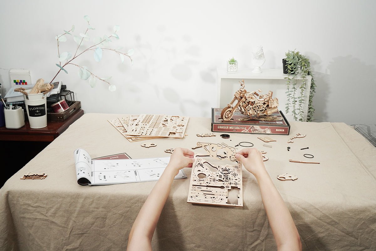 Cruiser Motorcycle - Rompecabezas 3D - Maqueta de Madera ROKR