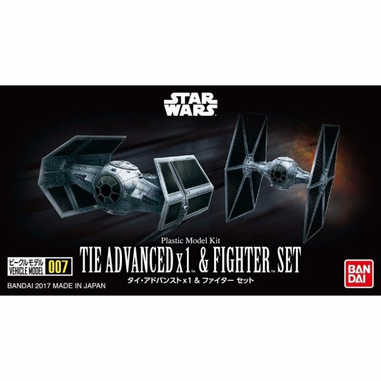 Vehicle Model 007 Tie Advanced X 1 & Fighter Set - Model Kit - Star Wars