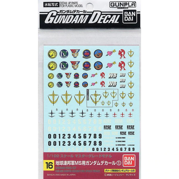 GUNDAM DECAL 16 MG MULTIUSE - FEDERATION - Model Kit Articulado - Bandai