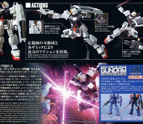 1/144 HGUC RX-79BD-3 Blue Destiny Unit 3 EXAM - Model Kit Articulado - Bandai