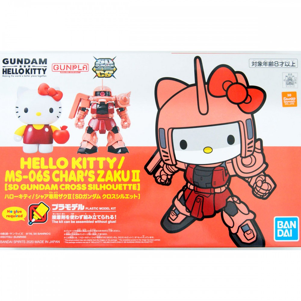 Hello Kitty / MS-06S Zaku II SD Gundam - Model Kit Articulado - Bandai