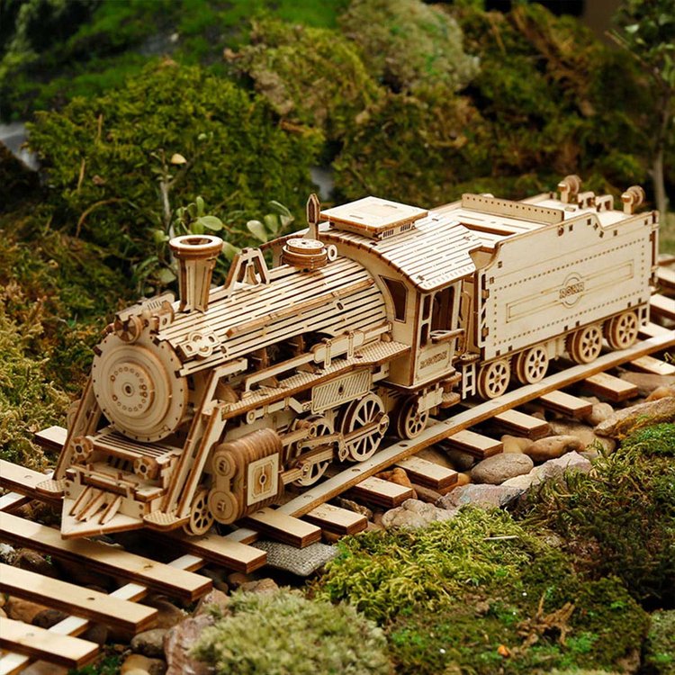 Prime Steam Express Train - Rompecabezas 3D - Maqueta de Madera Rolife