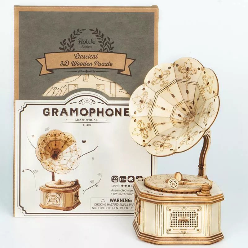 Gramophone - Rompecabezas 3D - Maqueta de Madera Rolife
