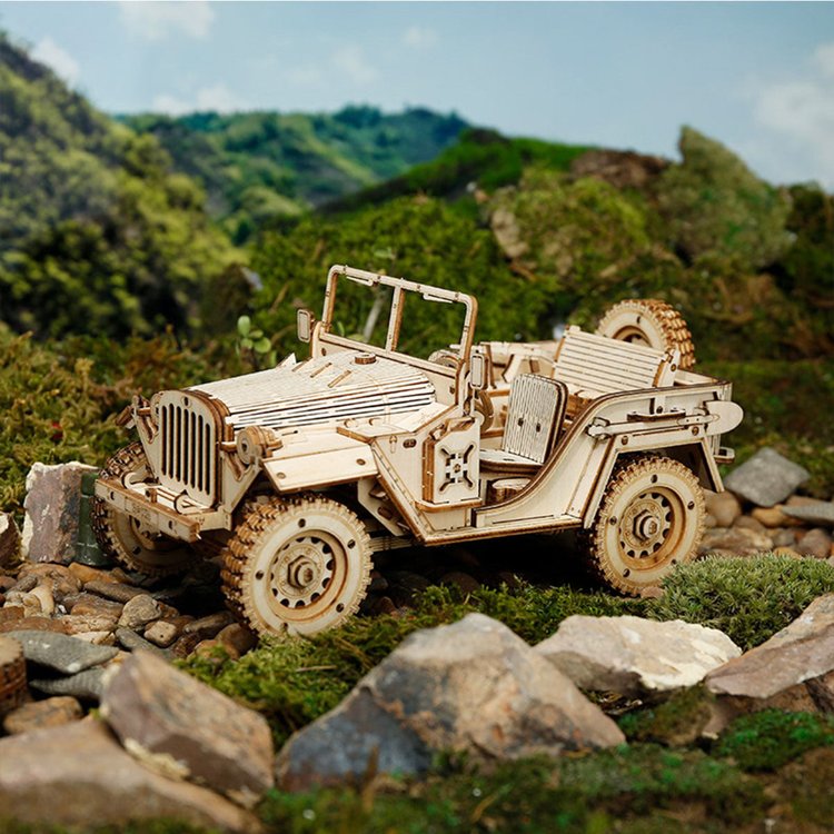 Army Jeep - Rompecabezas 3D - Maqueta de Madera Rolife