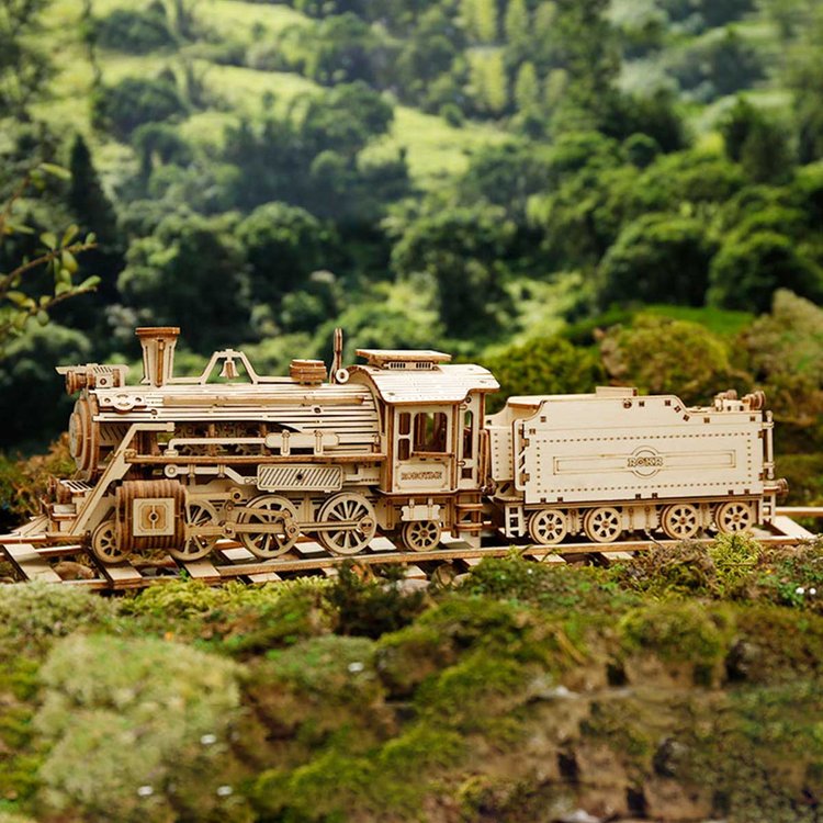 Prime Steam Express Train - Rompecabezas 3D - Maqueta de Madera Rolife