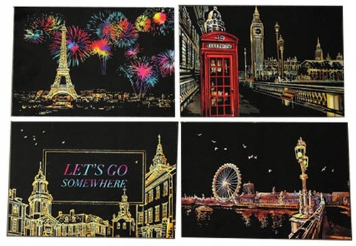 Kit Scratch Postales Europa - Scratch Art